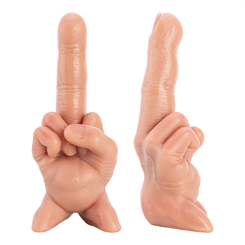 Finger Style Middle Silicone Rubber Realistic Penis Adult Toy Dildo