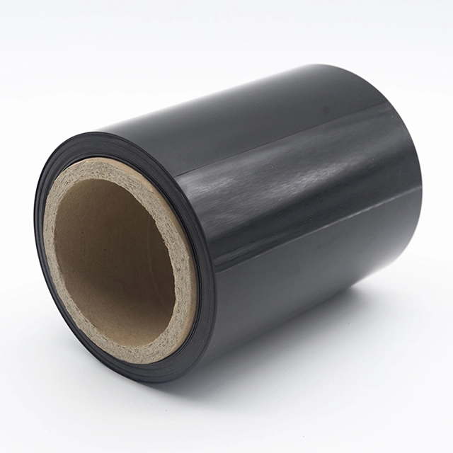 Black PVC roll Rollo de PVC negro