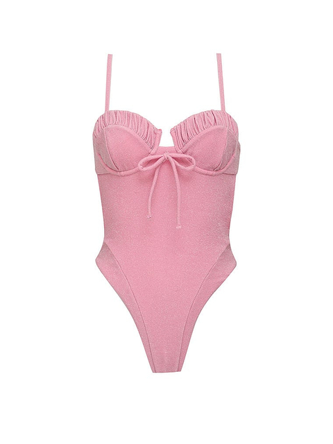 Maillot de bain rose à nœud doux