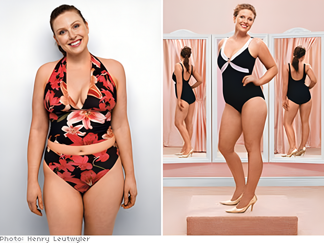 how to not look fat in a swimsuit