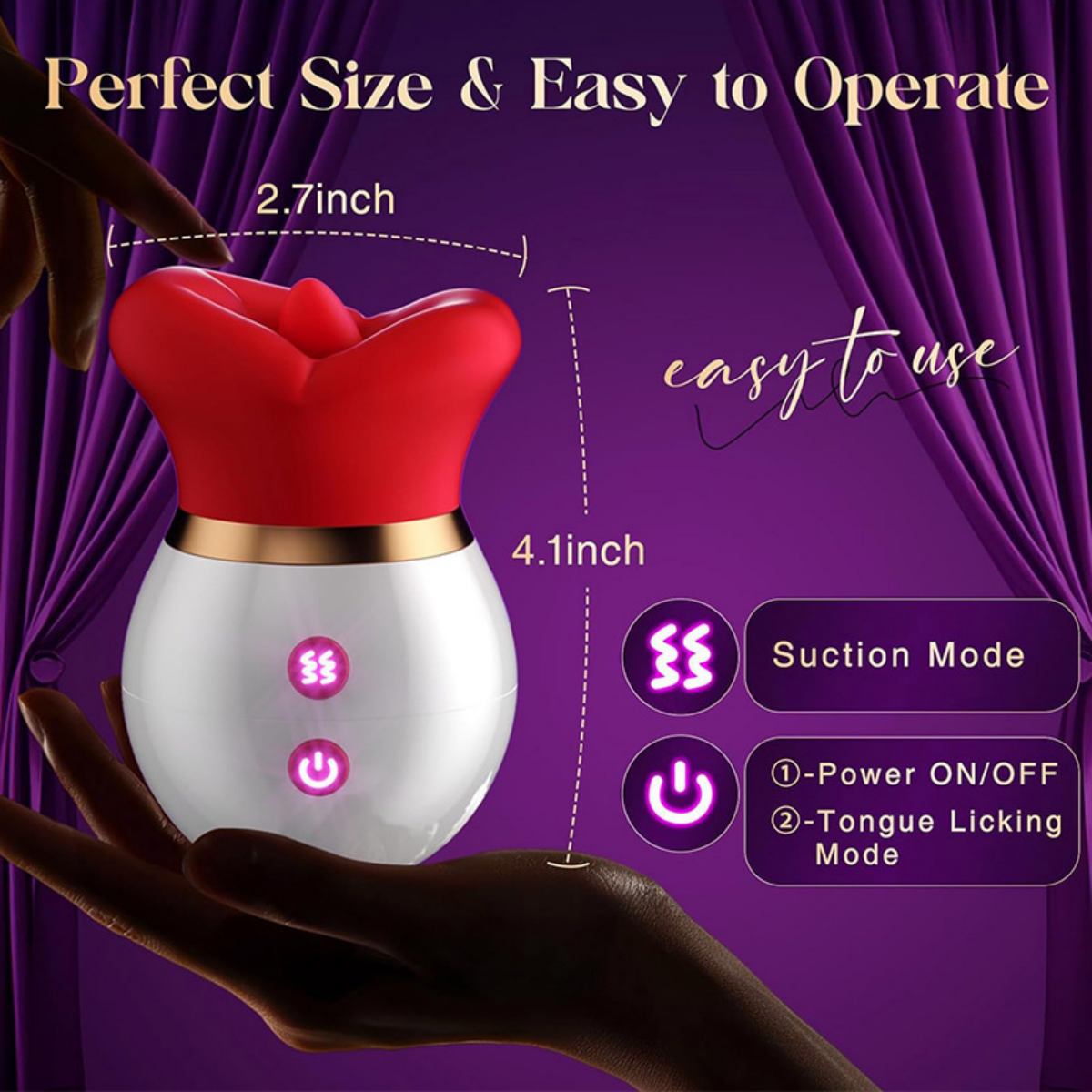 Rose Mouth-Shaped Adult Sex Toy Vibrator