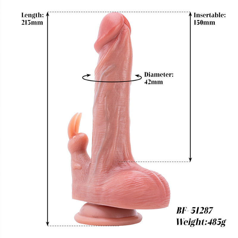 Rabbit Dildo Vibrator Flesh Shape Woman Adult Toy 