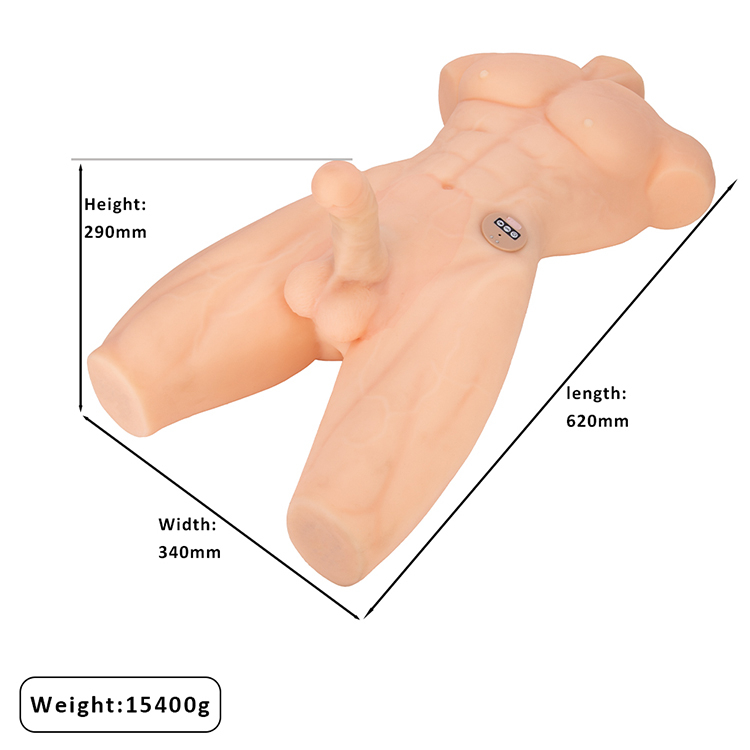 Vibrating Half Body Male Torso With Big Dildo for Woman Man Gay