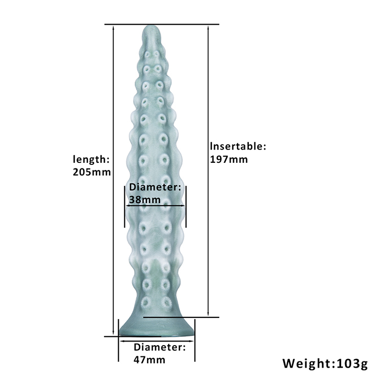 Langes Monster dünner weiblicher Masturbationsdildo
