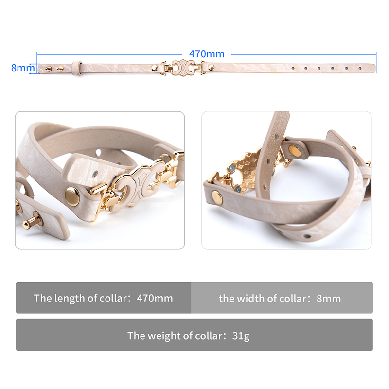 ​Leather BDSM Collar for Ownership Playful Bondage Choker to Flirt with Power Exchange​