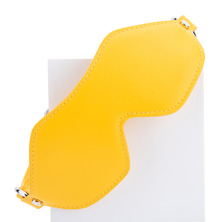 6PCS Luxury Yellow PU Leather Bondage SM Toys Kit Handcuffs Blindfold Gag Collar and Spanking Whip for Adult BDSM Play