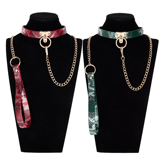 Female Collar and Chain Bondage Kit: Gothic BDSM Set Carnival Punk Gift for Couples' Games