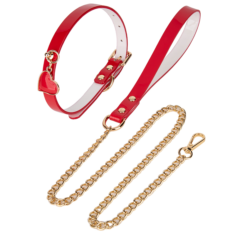 Best Selling Flame PU Leather Restraint Collar BDSM Bondage Neck Collar for Couples' Play