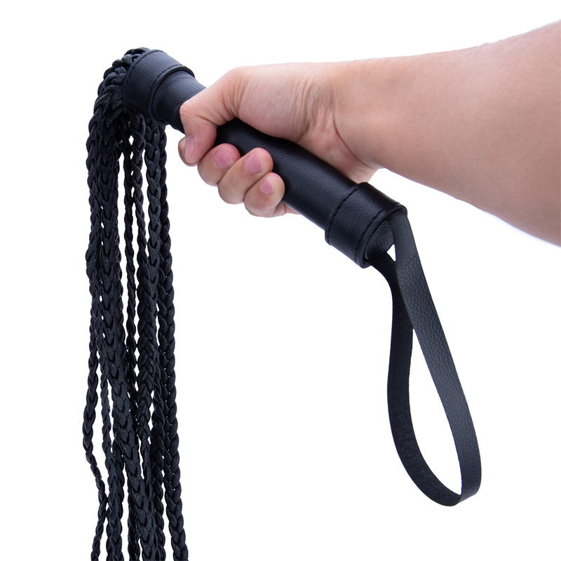Sensual PU Leather Horse Harness Bull Whip with Spanking Tassel Handle for BDSM Bondage