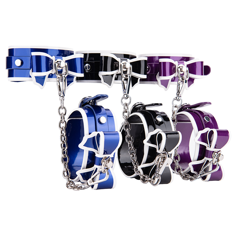 Professional PU Leather Restraint Handcuffs BDSM Erotic Toys for Adult SM Play