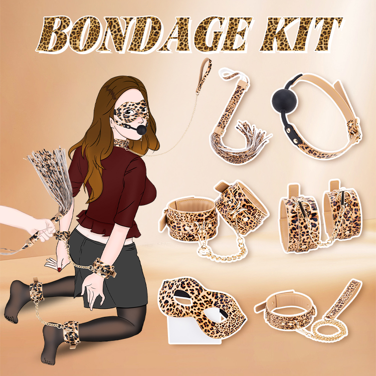 BDSM Adult Cosplay Bondage Set 6 Piece Collection for Couples' Flirting and SM Adventures