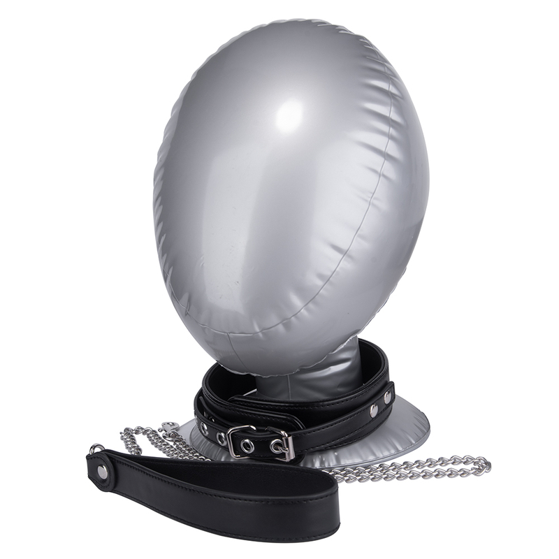 Gothic Female Bondage Kit with Adjustable Collar and Chain for Adult Play