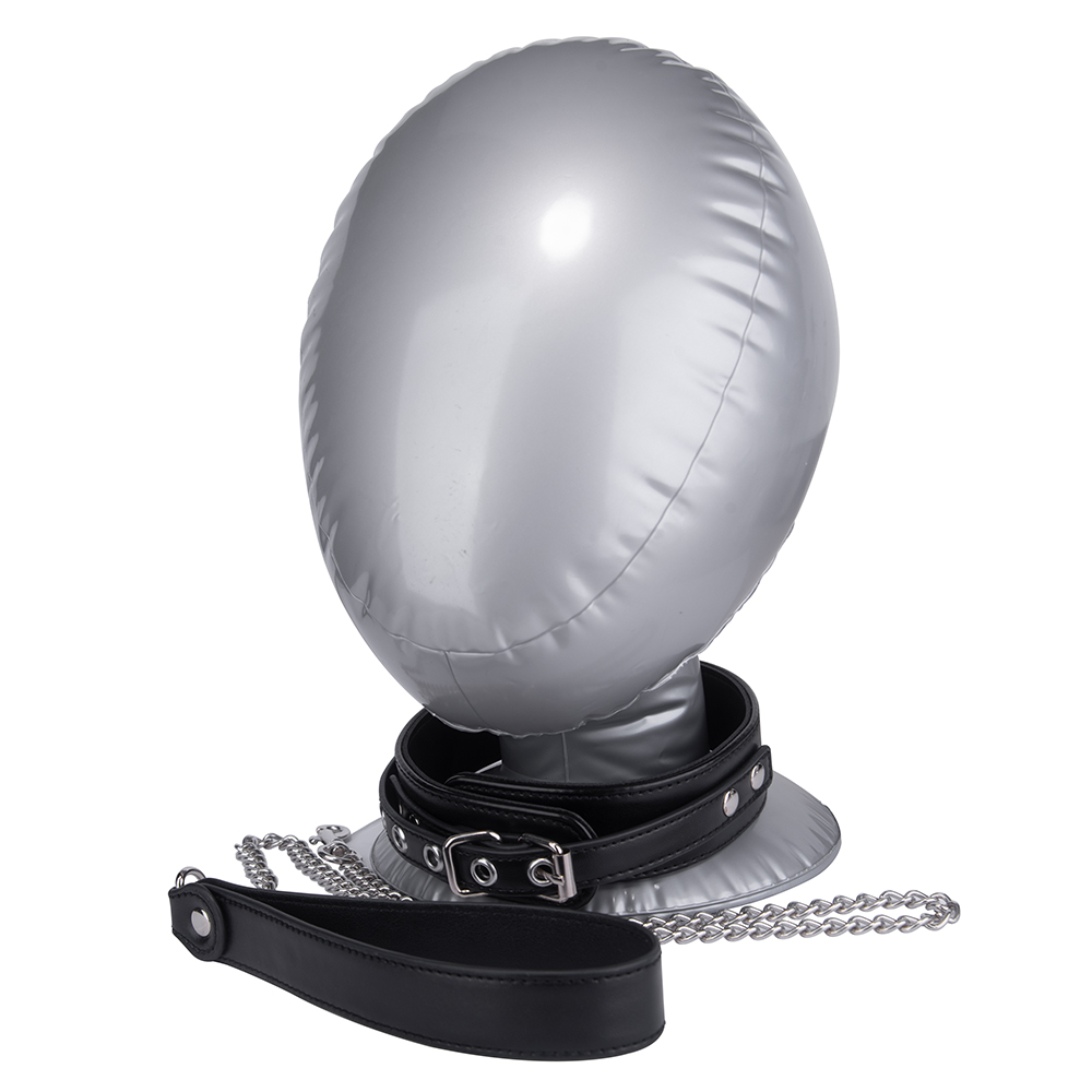 Gothic Female Bondage Kit with Adjustable Collar and Chain for Adult Play