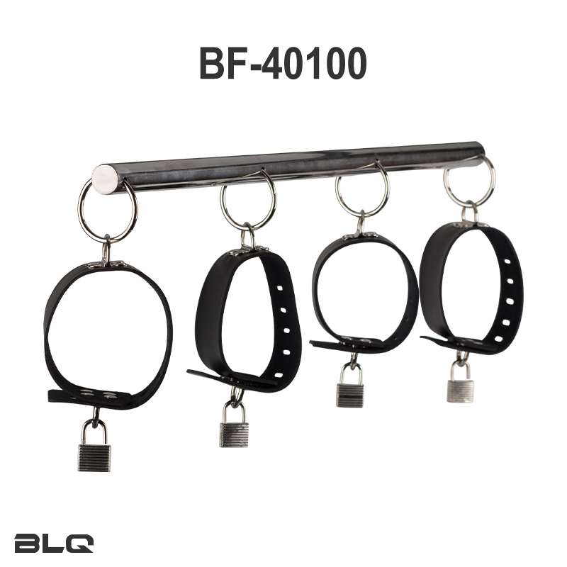 BDSM Sex Bondage Set with Leather Handcuffs And Spreader Bar 