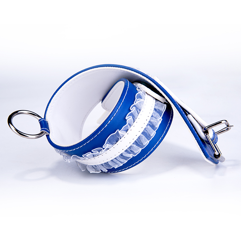 Blue Lace BDSM Collar Women Roleplay Sex Toys Adjustable Slave Restraints Adult Products SM Bondage Collar for Couples