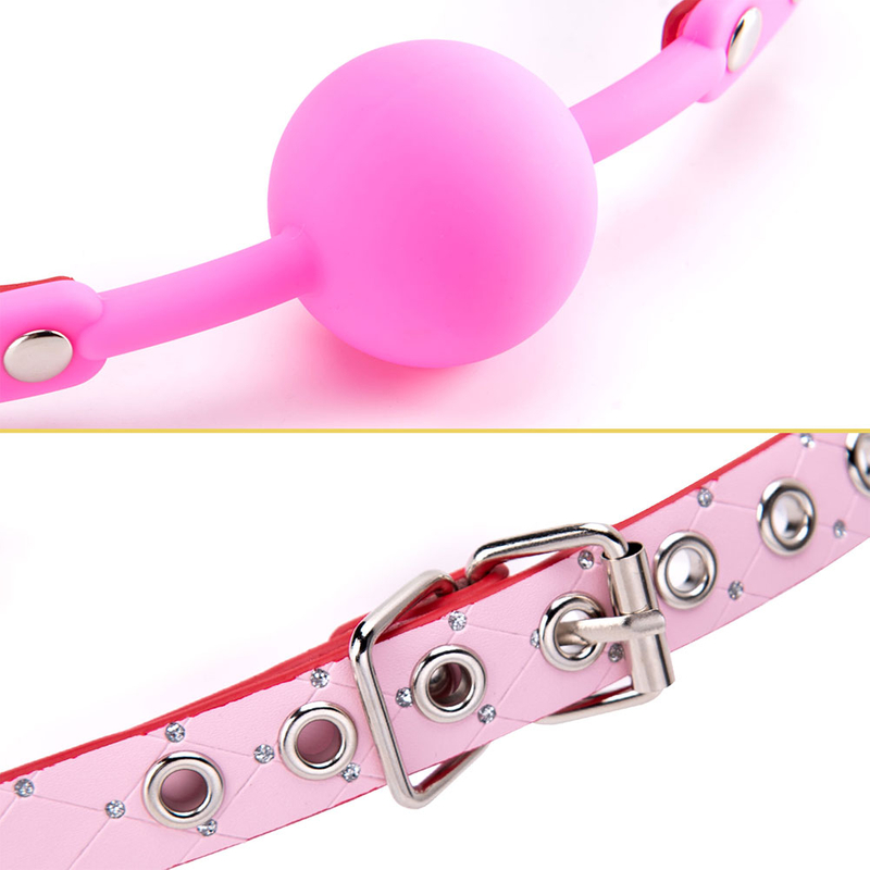 Adult Slave Harness Silicone Ball Open Mouth Gag