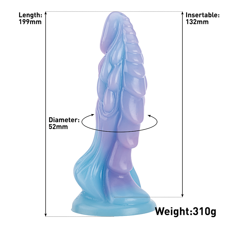 Colorful Glow In The Dark Dildo Novel Soft Luminous Silicone Alien Dildos juguetes sexuales para mujeres