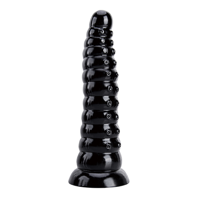 Extra Large Beaded Black PVC Fist Dildo Huge Prostate Massager for Couples