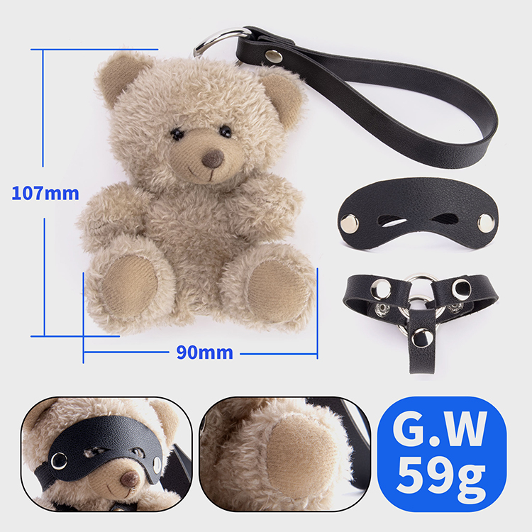 Bondage Cute Bear Adult Sex Toys Key Chain PU Leather