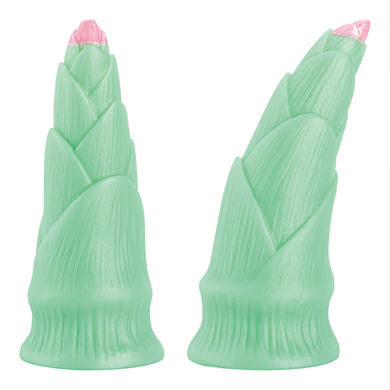 Spring Bamboo Shoot Style Silicone Rubber Realistic Penis Adult Toy