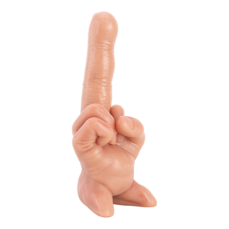 Finger Style Middle Silicone Rubber Realistic Penis Adult Toy Dildo