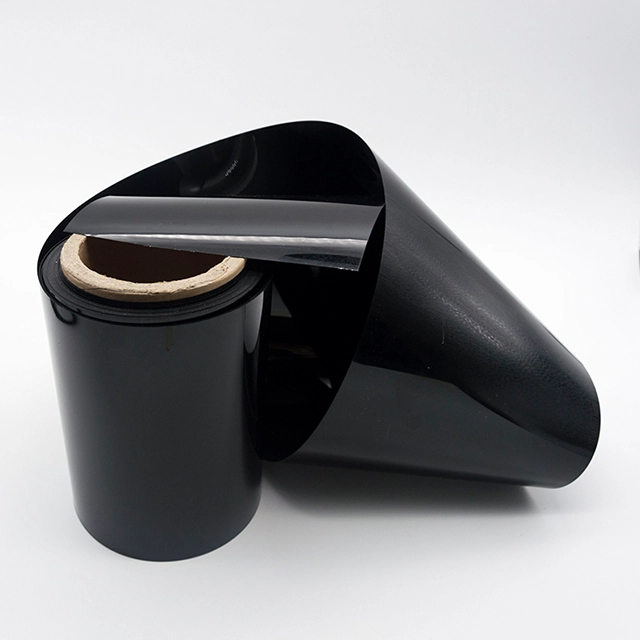 Black PVC roll Rollo de PVC negro