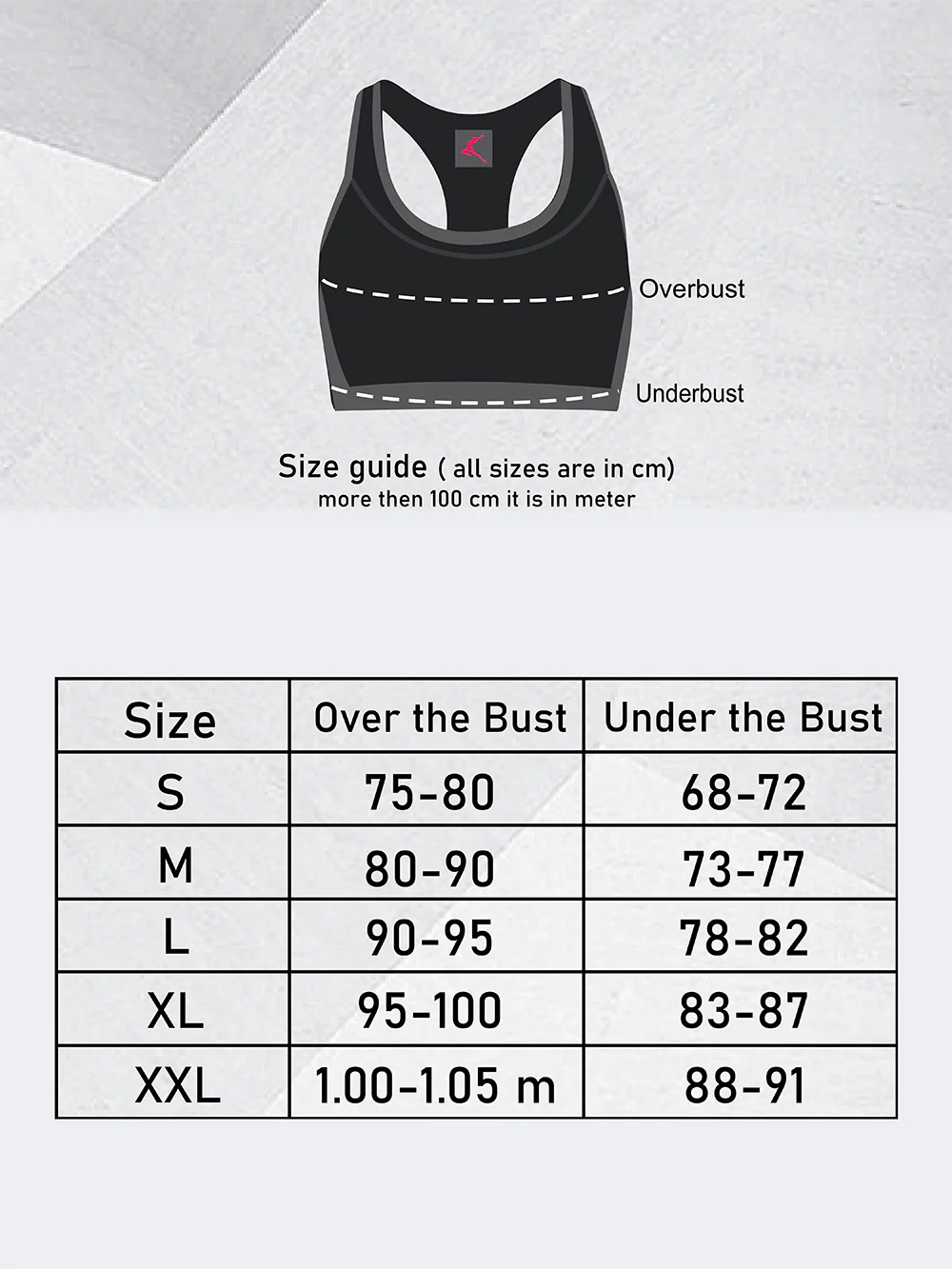 Sports Bra Size Guide
