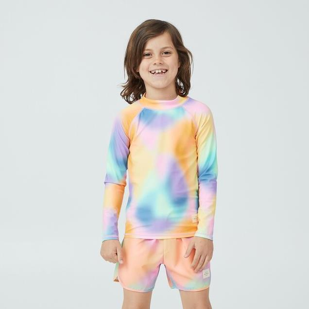  Costume da bagno da ragazzo a maniche lunghe arcobaleno