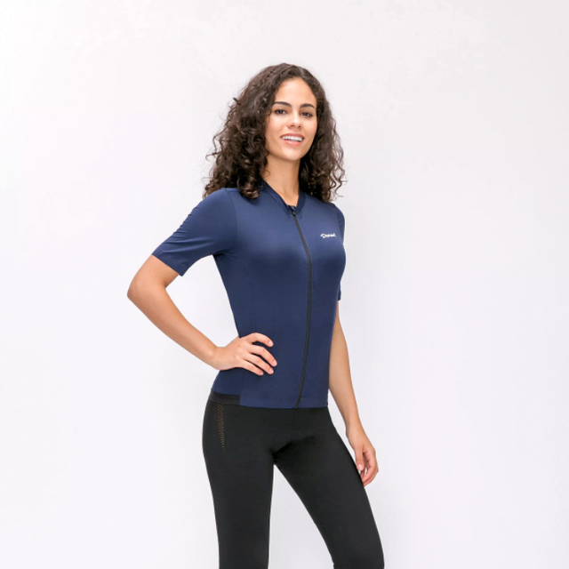 Maglie ciclismo donna blu a maniche corte