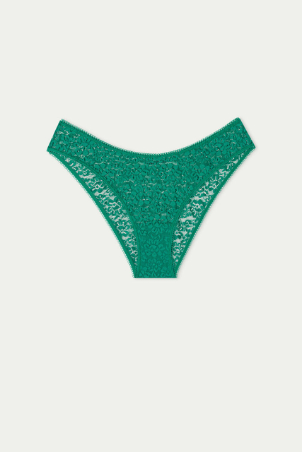 Calzoncillos de encaje verde para mujer