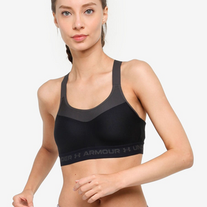 Reggiseno sportivo da donna con schiena incrociata alta nero