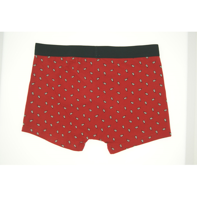 Boxer Homme Rouge Virgule Imprimé