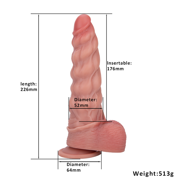 Spiral Style Safe Material Silicone Adult Dildo
