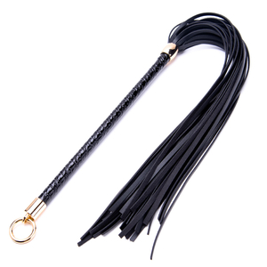 PU Leather Horse Harness Bull Whip with Spanking Tassel Handle for BDSM Sex Bondage Toy