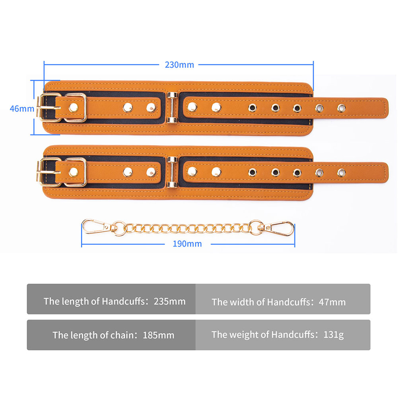 PU Leather Handcuffs Adult Erotic Toys for BDSM Restraint and SM Bondage