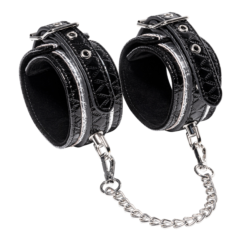 PU Leather Bondage Kit Wrist and Ankle Restraints Eye Mask Collar and Adjustable Handcuffs for Couple's BDSM Restraints Play