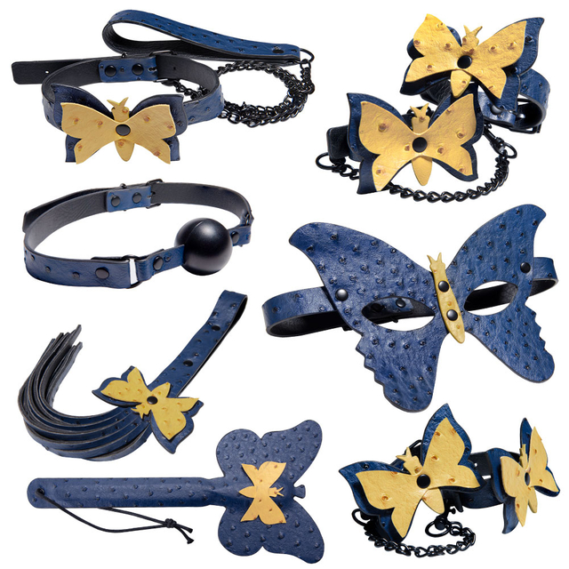 7PCS Embrace a Playful Chase of Power and Seduction with this Beautiful Butterfly Themed BDSM Set
