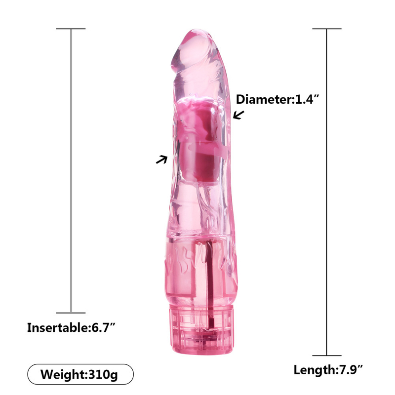 Electronic Penis for G Spot Transparent TPR Dildo Enabling Hands free Masturbation for Men and Female Stimulation