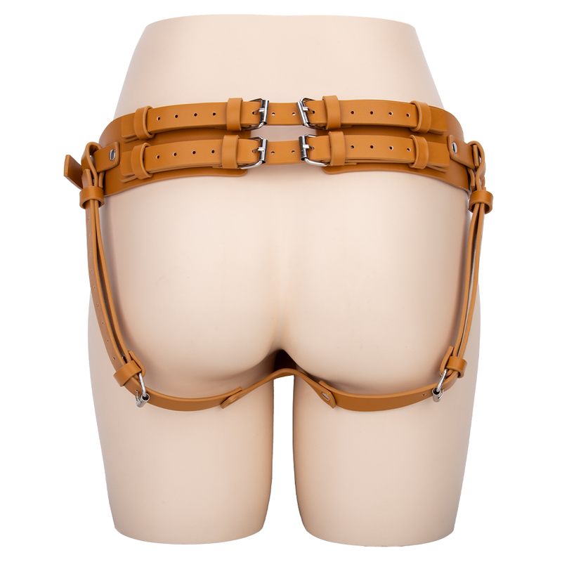 Women's Soft Leather Pants with Silicone Base for Intimate Pleasure