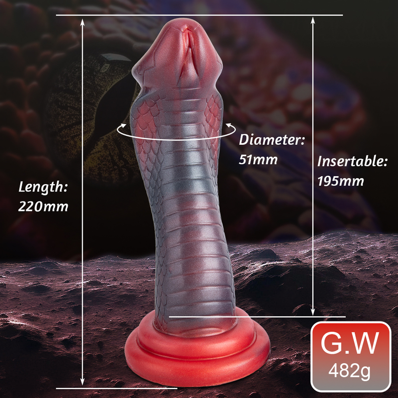 Fantasy Series Alien King Snake Silicone Dildo Extra Thick and Large Textured Anal Plug Realistic Masturbation Toy
