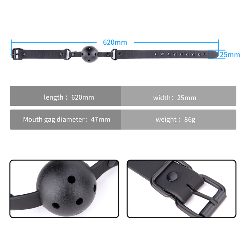 Adjustable Breathable Mouth Ball Gag Sex Toy for Fetish Ladies BDSM Bondage for Men Women Adults