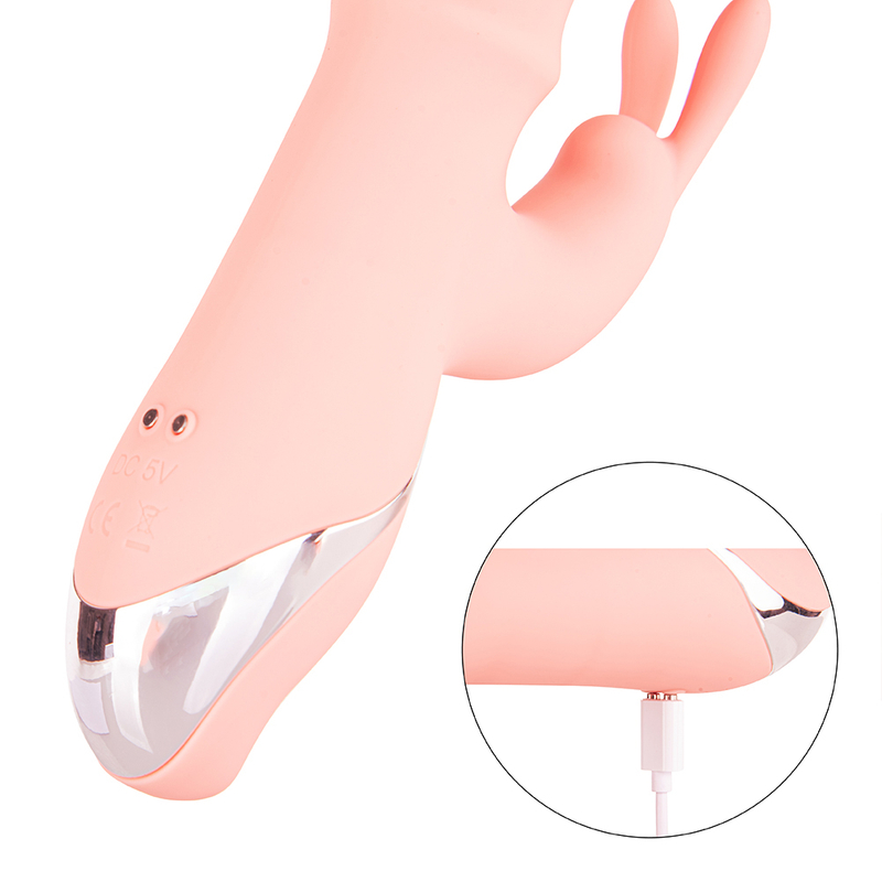 Telescopic Nipple Clitoris Massage Stimulator thrusting rabbit vibrator