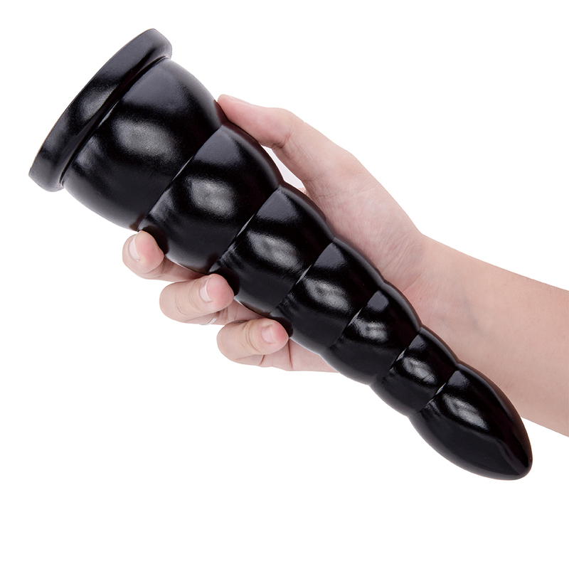 Lifelike Artificial Penis Dildo Big Soft Black Flesh Design with PVC Anal Plug for Women