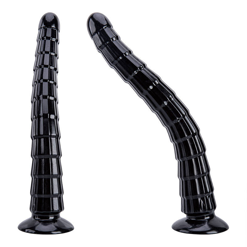 Custom Wholesale Black Long Thin Dildo Massager Hot Selling Couple Fun Toy from Fancy Factory