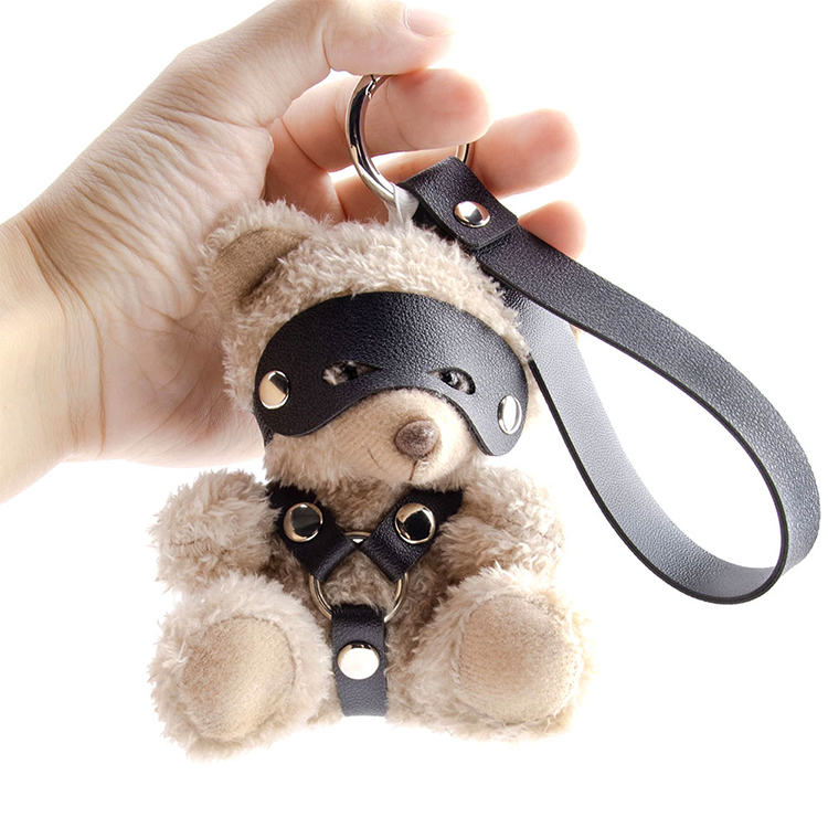 Bondage Cute Bear Adult Sex Toys Key Chain PU Leather