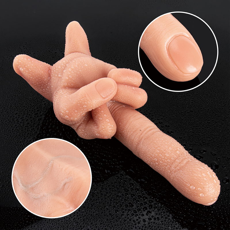 Finger Style Middle Silicone Rubber Realistic Penis Adult Toy Dildo