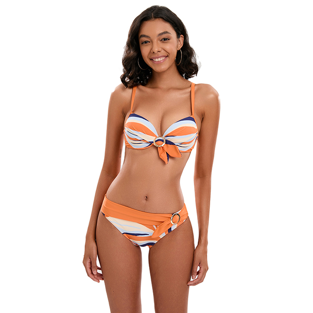 Women Placement Print Bikini szett