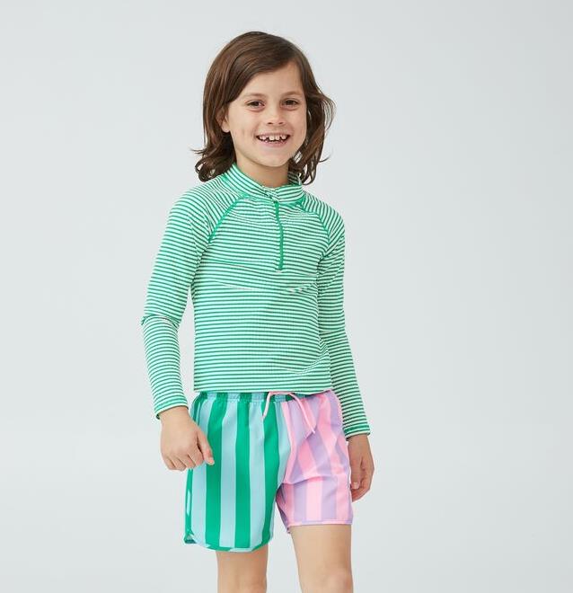 Green Stripe Swim Short