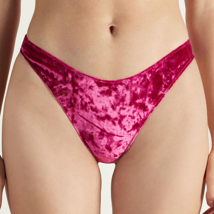 Lencería transparente sexy de terciopelo orquídea para mujer