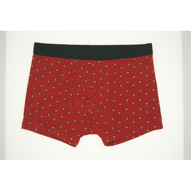 Boxer Homme Rouge Virgule Imprimé